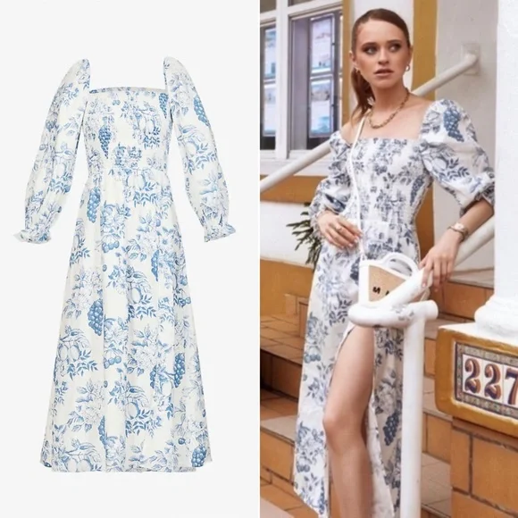 NEW Reformation Gitane Linen Dress Corsica Small - Picture 14 of 17